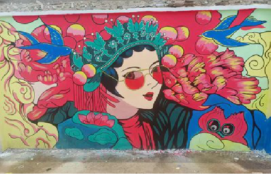 罗城墙体彩绘-网红墙