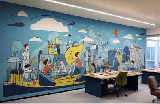 罗城办公室墙绘的特点。