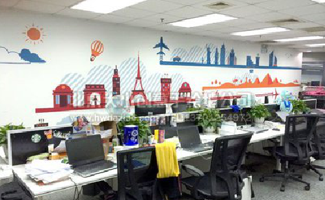 罗城教你设计办公室墙绘的方法。