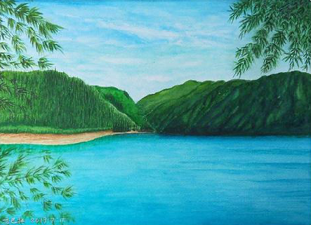 罗城在墙绘中，如何绘画绿水青山？